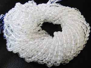 Natural Genuine <b>Rock</b> Crystal <b>Quartz</b> Round Plain Smooth 4-5 mm Beads Sold Per Strand 13 Inches Long. - Product Image 1