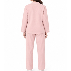 Women's Custom Color Button Front Pajama Set <b>Long</b> Sleeve Sleepwear Matching Pants Soft Comfort Relaxed Button Front - Product Image 3