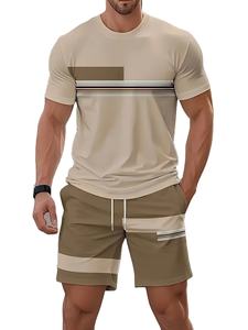 Conjunto de ropa deportiva para hombre, camiseta de alta calidad con logotipo personalizado, 2 piezas, colección de verano - Product Image 3