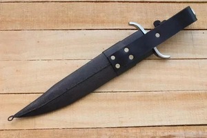 Couteau de chasse en acier inoxydable, lame à pointe tombante, manche en cuir, qualité industrielle, lame unique, usage extérieur - Product Image 2