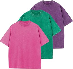 T-shirt basique en coton pour homme, col rond, tricoté, décontracté, délavé à l'acide, respirant, écologique, séchage rapide, vente en gros - Product Image 1
