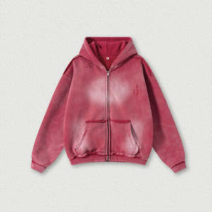 เสื้อฮู้ดดี้วินเทจทรงโอเวอร์ไซส์ หนัก 400 กรัม ผ้าคอตตอน 100% ย้อมสีแบบแอซิดวอช  ทำสีแบบสเปรย์  ดีไซน์ดิสเทรส สำหรับผู้ชาย - Product Image 3