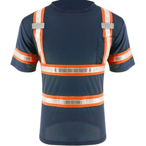 Nouveau T-shirt en polyester personnalisable haute visibilité classe 3, vêtement de travail réfléchissant, haute visibilité, chemise longue noire - Product Image 5