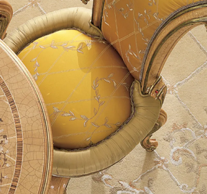 ชุดโต๊ะรับประทานอาหารรูปวงรีไม้สักแท้สีทองหรูหรา ดีไซน์ยุโรปคลาสสิก ทนทาน เป็นมิตรกับสิ่งแวดล้อม เหมาะสำหรับโรงแรม - Product Image 4