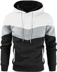 Nueva Sudadera con Capucha Esencial para Hombre, Manga Larga, 100% Algodón, Invierno, Otoño, Informal, Deportiva, para Exteriores, con Estampado de Patchwork y Forro Polar - Product Image 2