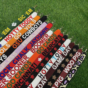 Game Day Seed Bead <b>Bag</b> Straps Custom Team Name Purse Handle Crossbody Shoulder Belt Replacement Woven Fabric Handbag Accessories - Product Image 1