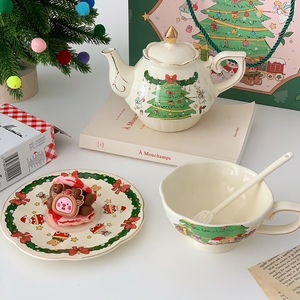 Giáng sinh đáng yêu thiết kế gốm Tea-For-One ấm trà và cup Set cà phê Tea Cup - Product Image 5