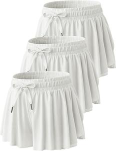 Paquete de 3/4 pantalones cortos de mariposa para niñas, pantalones cortos deportivos 2 en 1 para niñas, pantalones cortos fluidos para jóvenes, para actividades deportivas, correr y baloncesto, falda de tenis - Product Image 2