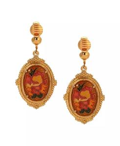 Orecchini a Clip Ovali Smaltati con Motivi Floreali |   2028 - Product Image 2