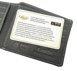 Castello Portefeuille en cuir souple à deux volets pour hommes Protection RFID Large compartiment ouvert court Polyester noir Expédition rapide - Product Image 6