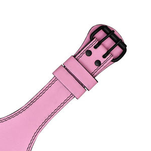 Ceinture de musculation robuste en cuir de vachette respirant, couleur rose, pour entraînement en salle de sport, soutien lombaire, soulagement des douleurs dorsales, fitness, service OEM - Product Image 5