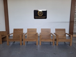 Sillón de Madera de Teca Premium con Reposabrazos Anchos y Respaldo de Listones - Product Image 3