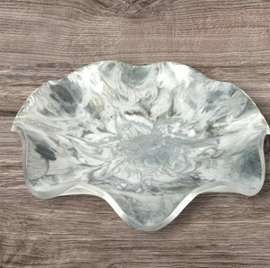 Bol à salade élégant et classique en résine, motif floral, émaillé, pour servir, vaisselle de qualité supérieure, fabriqué à la main, respectueux de l'environnement, Tayyab - Product Image 3