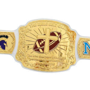 Ceinture de championnat personnalisable pour le jeu de la ceinture biblique, ceinture sportive haut de gamme, design football doré - Product Image 2