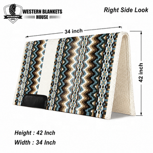 Western Blankets House Classic Western Saddle <b>Pad</b> New Zealand Wool Fleece Lined Comfortable 42x34 Inch Riding Equestrian - Product Image 2