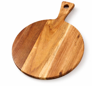 Tabla de cortar redonda de bambú creativa, tamaño y color personalizables, duradera con mango de madera, ecológica, apta para lavavajillas, 1.5 cm de grosor. - Product Image 5