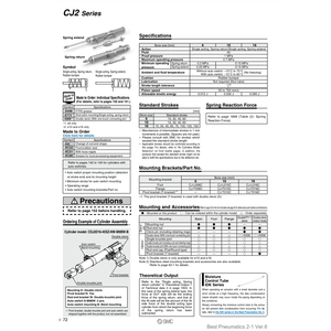 Pièces pneumatiques CJ2B16-15TZ de cylindre d'air pneumatique SMC - Product Image 3