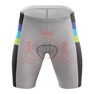Ensemble maillot et short de cyclisme pour homme, bleu, gris, violet, vert, motif géométrique, manches courtes avec short rembourré - Product Image 5