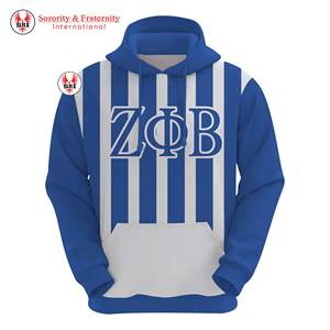 Sweat à capuche bleu Zeta Phi Beta en coton doux avec lettres en chenille pour les membres de la sororité – Vêtement grec unisexe élégant pour femmes - Product Image 3