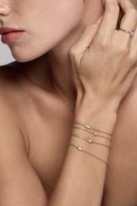 Anillos Apilables de Diamantes con Corte Ovalado, Delicados, Minimalistas, para Uso Diario, Finos, Modernos, de Lujo, con Engaste de Bisel en Oro Sólido de 14K - Product Image 4