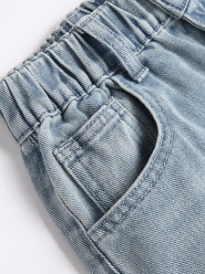 Pantalones Cortos de Mezclilla Desgastados para Hombre, Corte Recto, Cintura Media, Rotos, Casuales, para Verano, Tela de Algodón Transpirable, Detalle de Cremallera - Product Image 3