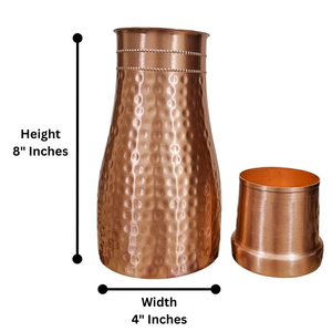 Carafe à eau en cuivre martelé, pichet en métal fait main pour un stockage sain de l'eau et un usage quotidien - Product Image 2