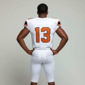 ชุดยูนิฟอร์มอเมริกันฟุตบอล OEM ขายดี เสื้อผ้ากีฬาระบายอากาศ แห้งเร็ว แขนสั้น ไซส์ใหญ่ สีขาว ชุดเยาวชน - Product Image 4