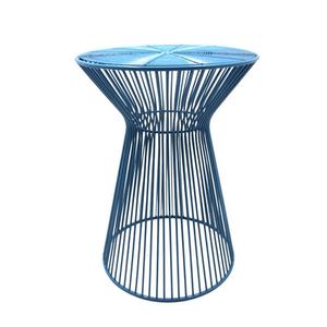 Taburete redondo de hierro, taburetes de mesa auxiliar de color rosa y taburetes de metal otomanos para muebles de sala de estar - Product Image 2