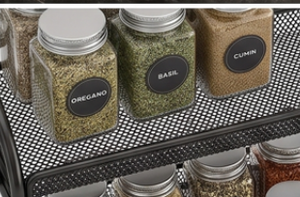 Cabinet Spice <b>Rack</b> 3 Tier Iron Storage <b>Shelves</b> Holder and <b>Rack</b> Black Color Vintage Design Kitchenware And Home Multipurpose - Product Image 3