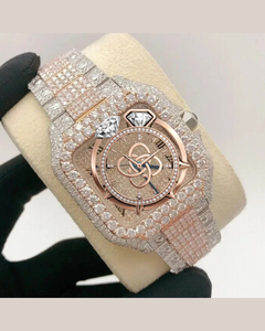 Men's Luxury Stainless Steel Moissanite <b>Diamond</b> Quartz <b>Watch</b> 20mm Band Full Pave Handset VVS Stones Analog Dial - Product Image 1