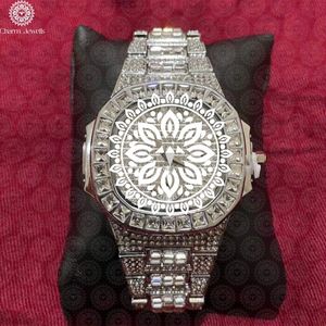 Reloj de Lujo Charm Jewells para Hombre, de Acero Inoxidable con Diamantes, 40 mm, Cuadrado, Analógico, Mecánico, Cristal, Resistente al Agua 10 Bar, con Botón de Presión - Product Image 1