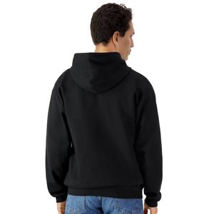 Sudadera con capucha de forro polar de peso medio para adulto, con cremallera completa, negra, suave, cálida, informal, cómoda, para venta al por mayor y personalización. - Product Image 3