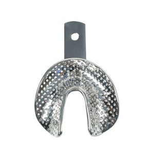 Plateaux d'empreinte dentaire en métal massif, ensemble supérieur et inférieur, réutilisables, autoclavables, en acier inoxydable, pour impression orale édentée, CE - Product Image 4