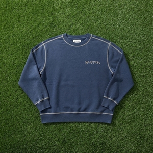 Men's <b>Navy</b> Blue Crewneck <b>Sweatshirt</b> Contrast Stitching Pullover Casual Streetwear Long Sleeve Custom <b>Sweatshirt</b> - Product Image 5