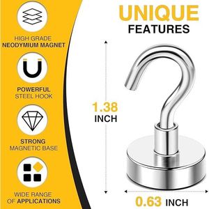 Ganci Magnetici 30 libbre+ (circa 13,6 kg) con Magneti Potenti, Resistenti, Essenziali per Cabine di Navi da Crociera, 2026, per Frigorifero e Organizzazione a Parete - Product Image 2