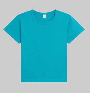 Camiseta de Mujer de Algodón 100% Ecológico, Tejido Acanalado, con Logotipo, Cuello Redondo, Manga Corta, Color Sólido, Informal, para Uso Diario - Product Image 4