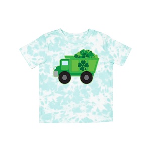 Camiseta Tie Dye para Niños, Manga Corta, Estampado de Camión y Trébol, Cuello Redondo Informal, Diseño de Dibujos Animados, de Bangladesh - Product Image 1