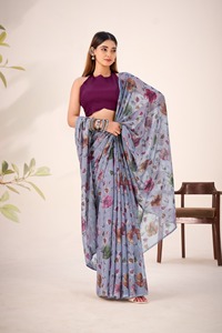 คอลเลคชั่นผ้าซารีลายดอกไม้ Lurex Brasso วิสโคสแฟนซี - Product Image 4