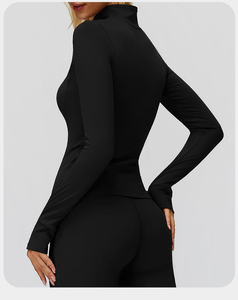 Wholesale Women's Full Sleeve Zip Up Shirt Premium Quality Casual Wear Front <b>Zipper</b> <b>Top</b> Custom Logo Available Long Sleeves Shirt - Product Image 5