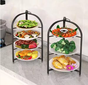 Moderno Soporte de Servicio de 3 Niveles, Exhibidor de Alimentos de Metal, Organizador de Frutas, Mariscos y Postres para Encimera de Cocina - Product Image 2