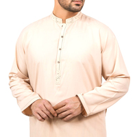 Desain Khusus Baju Shalwar Kameez Pria Berkualitas Tinggi untuk Musim Panas/Dingin Ukuran Besar Cepat Kering Bernapas Warna Solid Dewasa