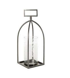 Rustic iron metal candle lantern for indoor outdoor use creating warm atmosphere in living room garden <b>spaces</b> - Product Image 3