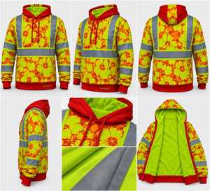 Men High Visibility Safety Hoodie Reflective <b>Fleece</b> Workwear Sweatshirt Custom Reflective Safety Hoodie - Product Image 6