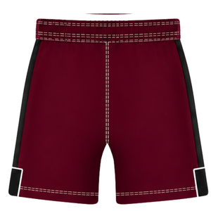 Dark Maroon <b>Black</b> <b>Short</b> Sleeve <b>Rugby</b> Uniform Set Crew Neck Striped <b>Rugby</b> Jersey Drawstring <b>Shorts</b> Athletic Performance Training - Product Image 5