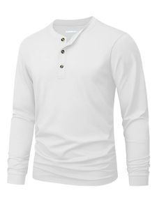 Polo de Manga Larga con Cuello Henley para Hombre, Camiseta Casual Transpirable de Alta Calidad para Primavera y Otoño - Product Image 6