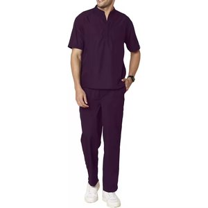OEM Purple Color Summer Medical Clothing Stylish Hospital <b>Scrubs</b> for Doctors Cotton Polyester Unisex Customized Uniform Sets - Product Image 1