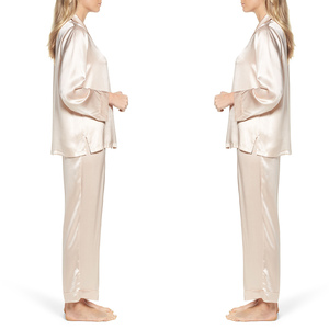 Casual Flannel Pajamas Set Sexy Long Sleeve Breathable Women Sleepwear Set Silk Satin Pajamas <b>Trousers</b> Home Wear For Ladies - Product Image 5