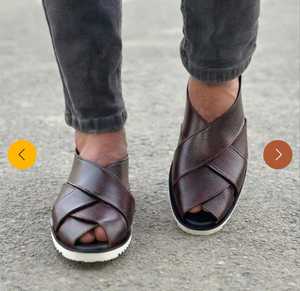 Sandalias de cuero hechas a mano para hombre, color negro, elegantes, a precio de mayorista y con MOQ bajo, sandalias hechas a mano de la mejor calidad. - Product Image 5