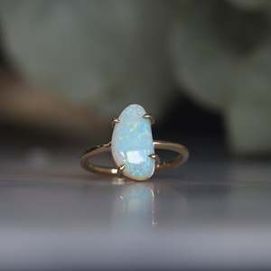 Minimal <b>Opal</b> Stone <b>Gold</b> Plated <b>Rings</b> for Girls and Women Elegant Everyday Fashion Jewelry - Product Image 2