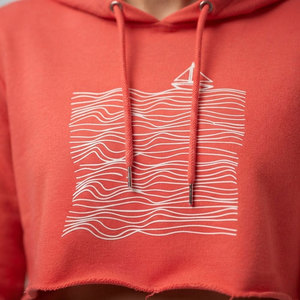 Custom Embroidery <b>Winter</b> <b>Women</b> Crop <b>Top</b> Hoodie Front Lightweight Cotton with Adjustable Hood for Fashion Wear - Product Image 6